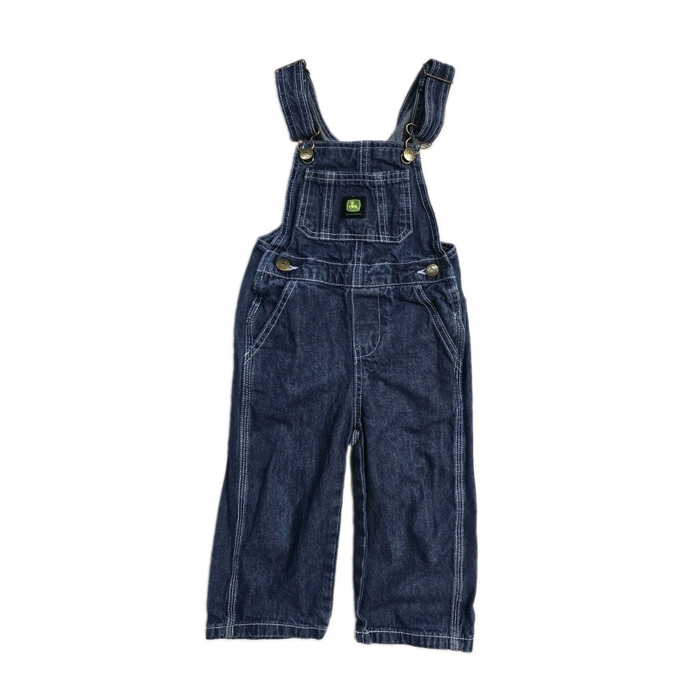 John Deere Boys Overalls Denim Blue Logo 2 T